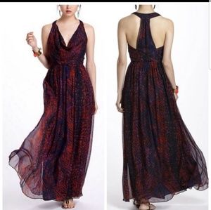 Anthropologie HD Paris Seeped Sinopia Maxi Dress S